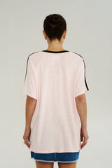 V NECK JERSEY TEE - DUSTY ROSE