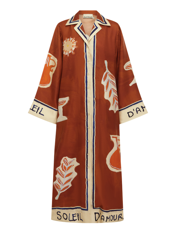 SOLEIL D'AMOUR SILK SHIRTDRESS
