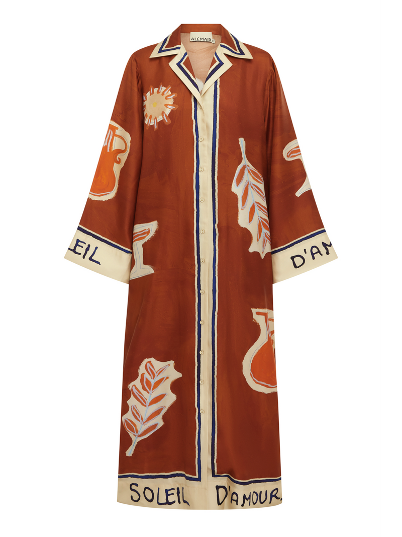 SOLEIL D'AMOUR SILK SHIRTDRESS