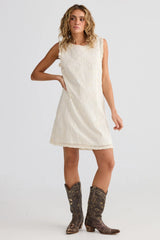 Chantilly Dress - Natural Embroidery