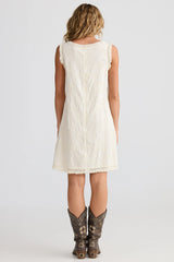 Chantilly Dress - Natural Embroidery