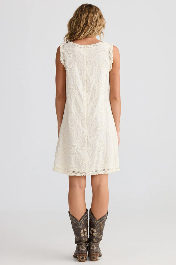 Chantilly Dress - Natural Embroidery