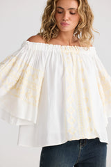 Odyssey Top - White Emb