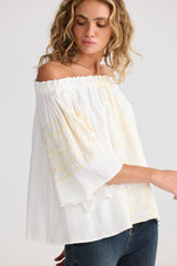 Odyssey Top - White Emb