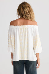 Odyssey Top - White Emb