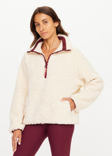 HARLOW FLEECE PULLOVER - MACADAMIA