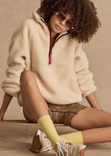 HARLOW FLEECE PULLOVER - MACADAMIA