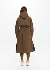 JAMES HOODED TRENCH COAT - OLIVE