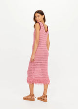 Bahia Helena Knit Fringe Dress - Paradise Pink