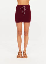 Zelma Knit Mini Skirt - Bordeaux