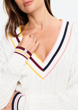 JOSETTE V NECK KNIT SWEATER