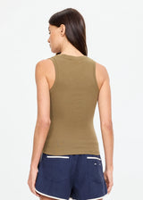 Abby V-Neck Tank Top - Olive
