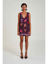 V-NECK SHIFT DRESS - ZODIAC