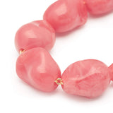 Big Organic Pearl Necklace with gold watermelon marble