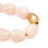 Organic Pearl Bracelet with gold - latte marble
