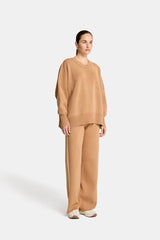 Natasha Sweat Pant - Camel/Cream