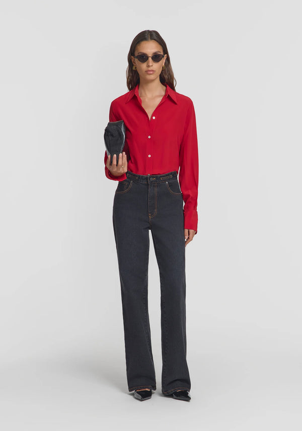 Antidote Silk Shirt - Flamenco Red
