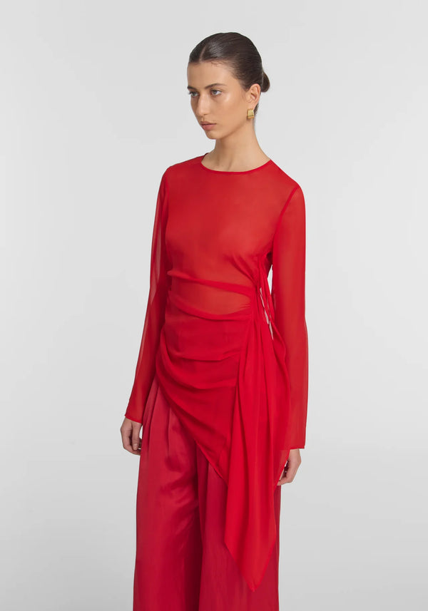 Stardust Tunic Top - Sunset Red