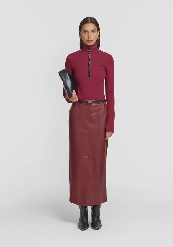 Woods Rib Turtleneck - Sangria
