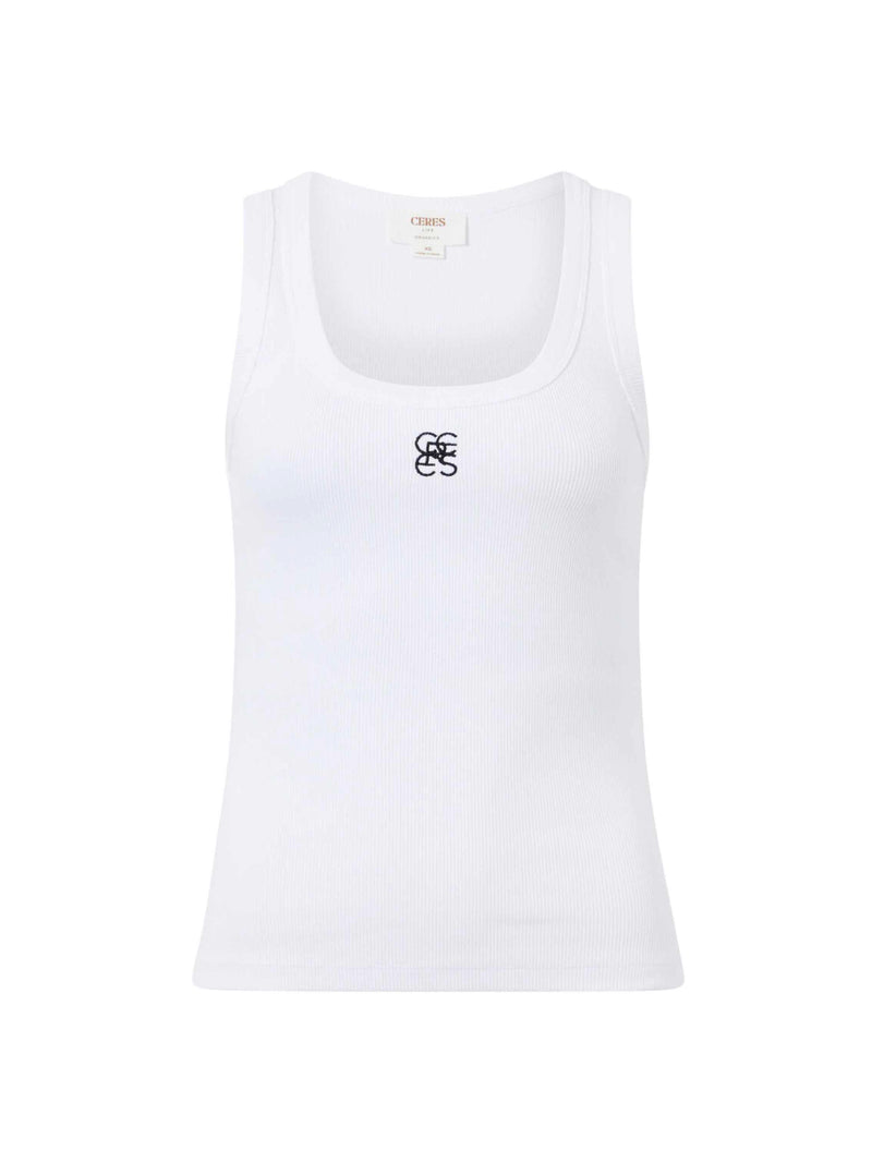 BACK IN STOCK SOON - Contour Rib Scoop Tank - White – Grace + Willow