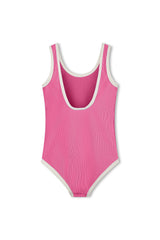 Mini Stripe Rib Scoop One Piece - Shell Pink