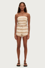 Textured Knit Short - Natural Stripe