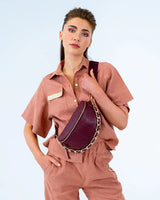 Zara Sling Bag - Burgundy Pebble