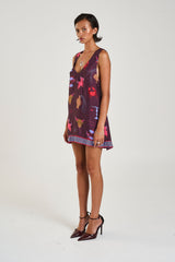 V-NECK SHIFT DRESS - ZODIAC