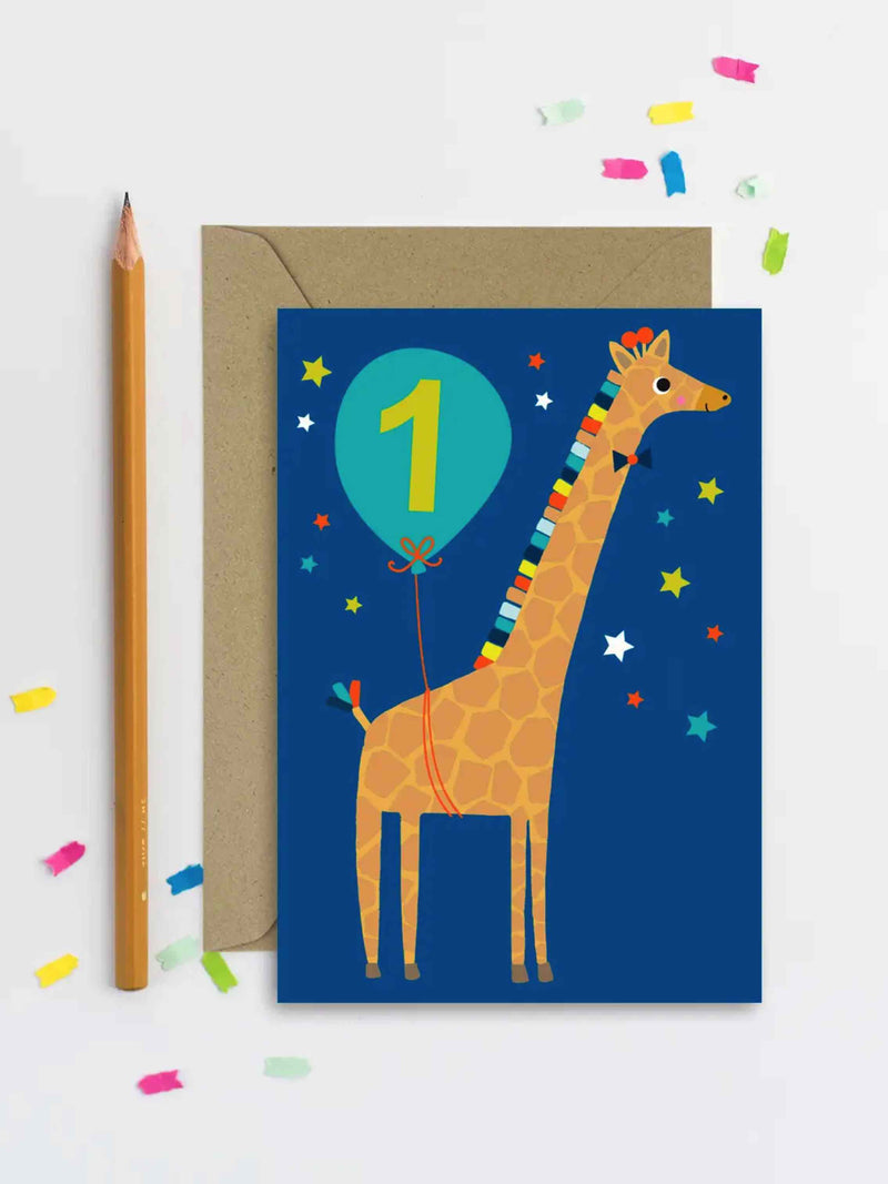 Age 1 Blue Kid's Birthday Card