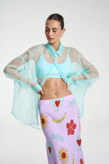 MERCURIO SILK SHIRT - AQUA