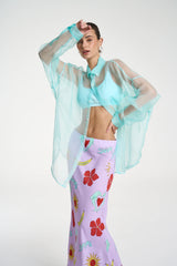 MERCURIO SILK SHIRT - AQUA