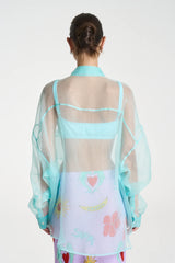 MERCURIO SILK SHIRT - AQUA