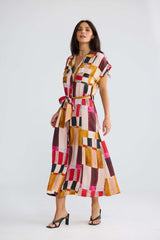 Portia Dress - Painterly Geo