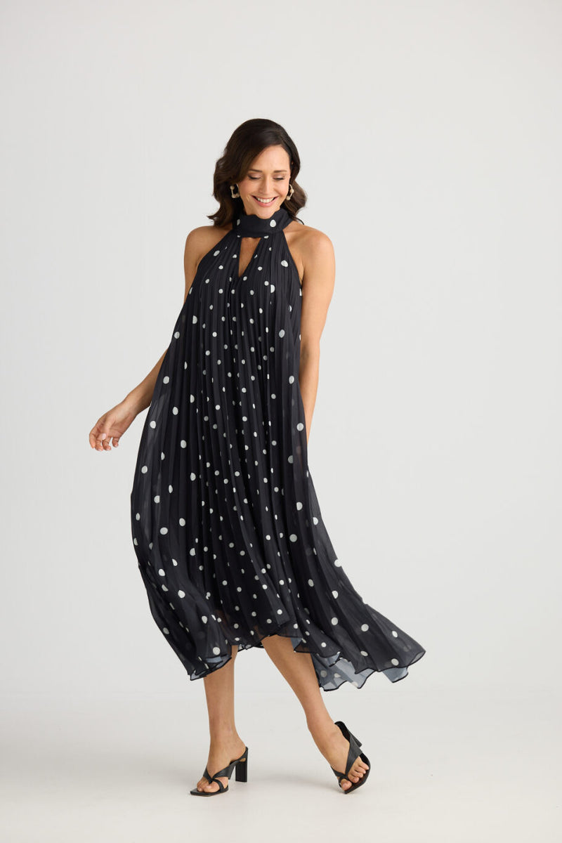 Inca Dress - Black w White Spots