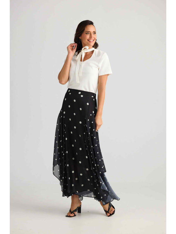 Bella Skirt - Black w White Spot