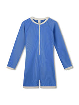 Mini Stripe Rib Surf Suit - Sky