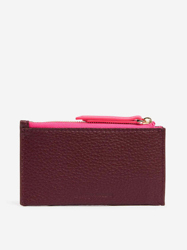 Compact Wallet - Burgundy Pebble