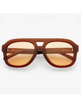 Voyager Acetate Oversized Aviator Sunglasses - Choc