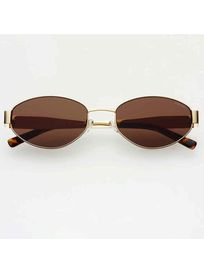 Soho Oval Sunglasses. -Gold / Brown