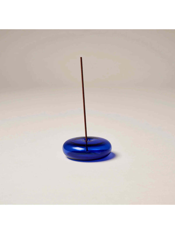 Glass Vessel Incense Holder - COBALT