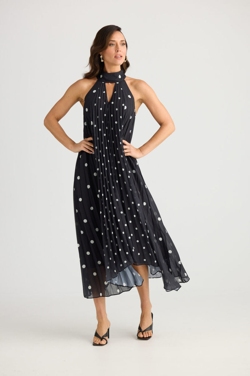 Inca Dress - Black w White Spots