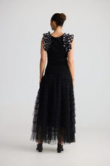 Frills Tank - Black W Spot