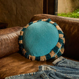Reese Round Cushion - Turquoise