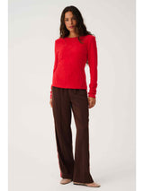 DUSTY PANT – TRUFFLE / RED