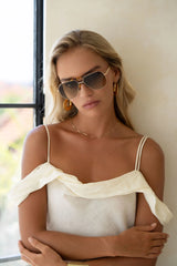 Logan Aviator Sunglasses - Gold/Fade Green