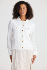 Monza Jacket - White Linen