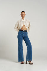 FLEUR LS SHIRT - ECRU