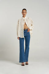 FLEUR LS SHIRT - ECRU