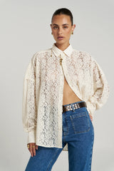FLEUR LS SHIRT - ECRU