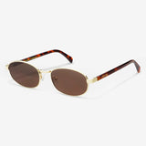 Clark Oval Sunglasses - Gold / Brown